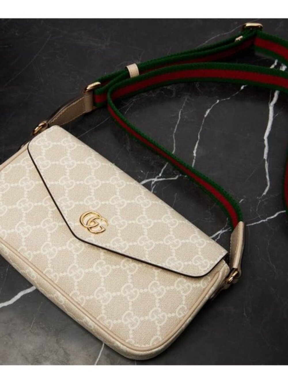 Womens Natural Ophidia Canvas Crossbody Bag